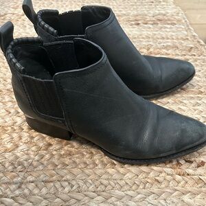 Alexander Wang black booties, silver metallic heel